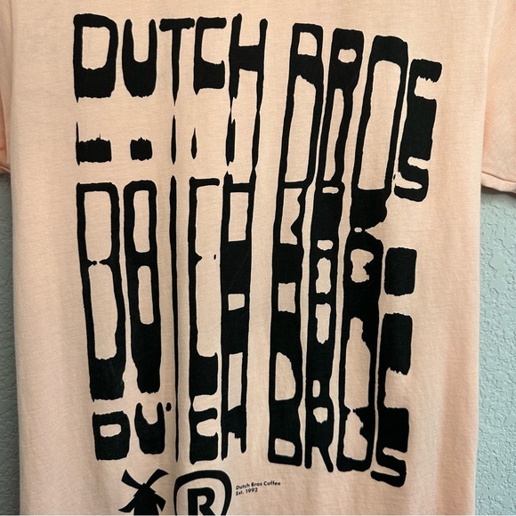 Dutch Bros Coffee Pink Salmon Graphic Tee XS 100% Cotton Oregon - Picture 3 of 5